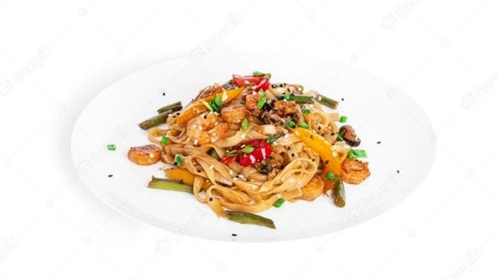 Вок с креветкой